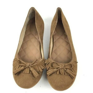 Mudd Flats Size 9 Brown Faux Suede Bow Fringe Bow